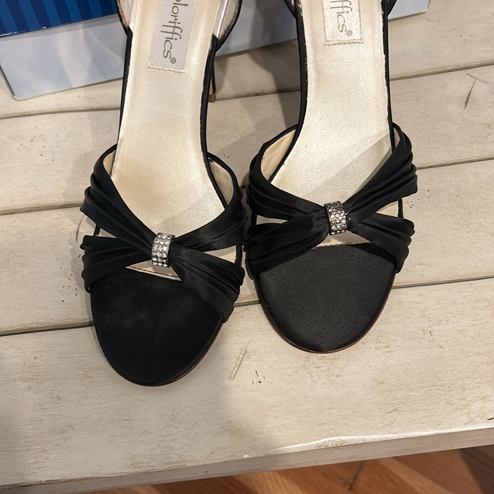 Coloriffics Black Dress Heels size 9.5W - Picture 2 of 8